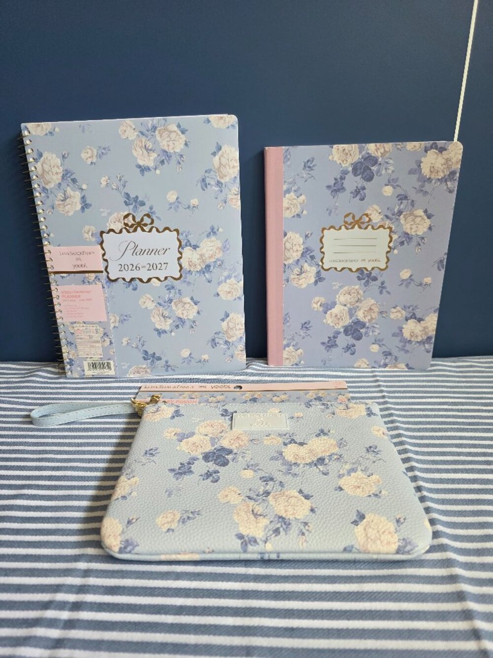 Blue LoveShackFancy Target Yoobi Everblooming planner notebook bundle 3 lot
